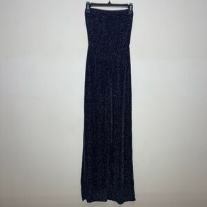 Boohoo Women's Black and Silver Jumpsuit